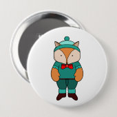 Badge Rond 10 Cm Joli renard vert (Devant & derrière)