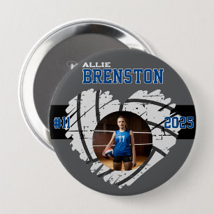 Badge Rond 10 Cm Joueur de volley-ball personnalisé