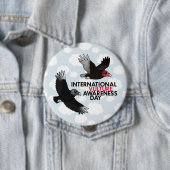 Badge Rond 10 Cm Jour international de conscience de vautour (En situation)