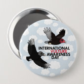 Badge Rond 10 Cm Jour international de conscience de vautour (Devant & derrière)