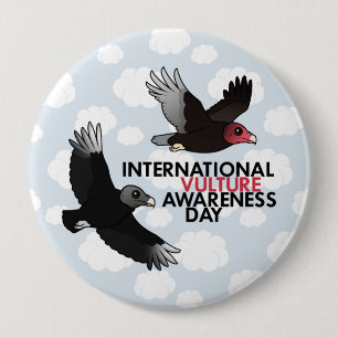 Badge Rond 10 Cm Jour international de conscience de vautour