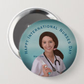 Badge Rond 10 Cm Joyeuse Journée internationale des infirmières ave (Devant & derrière)