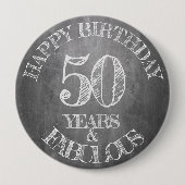 Badge Rond 10 Cm Joyeux anniversaire - 50 ans et fabuleux (Devant)