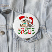 Badge Rond 10 Cm Joyeux anniversaire Jésus (En situation)