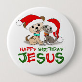 Badge Rond 10 Cm Joyeux anniversaire Jésus (Devant)
