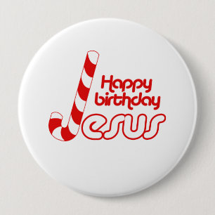 BADGE ROND 10 CM JOYEUX ANNIVERSAIRE JÉSUS - .PNG