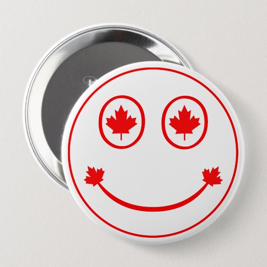 Badge Rond 10 Cm Joyeux Canadien (Devant & derrière)