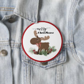 Badge Rond 10 Cm Joyeux ChrisMoose (En situation)