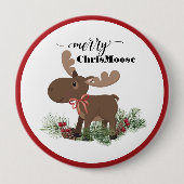 Badge Rond 10 Cm Joyeux ChrisMoose (Devant)