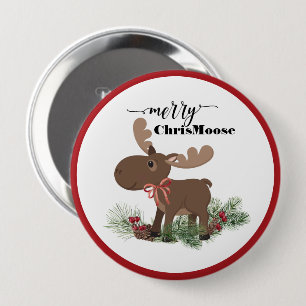 Badge Rond 10 Cm Joyeux ChrisMoose