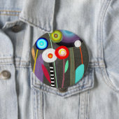 Badge Rond 10 Cm Joyeux Flora Broch en fleurs (En situation)