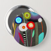 Badge Rond 10 Cm Joyeux Flora Broch en fleurs (Devant & derrière)