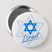 Badge Rond 10 Cm Joyeux Israel Independence Day Blue Star de David (Devant & derrière)