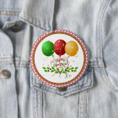 Badge Rond 10 Cm Joyeux Noël, conception festive, (En situation)