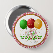 Badge Rond 10 Cm Joyeux Noël, conception festive, (Devant & derrière)