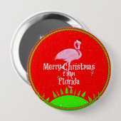 Badge Rond 10 Cm Joyeux Noël de Floride, (Devant & derrière)