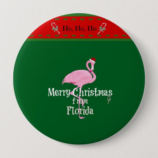 Badge Rond 10 Cm Joyeux Noël de Floride (Devant)