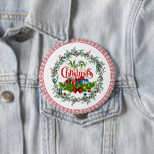 Badge Rond 10 Cm Joyeux Noël, design de vacances,