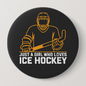 Badge Rond 10 Cm Juste Une Fille Qui Aime Le Hockey Sur Glace Hocke (Devant)