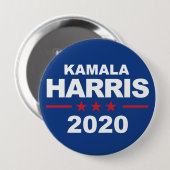 Badge Rond 10 Cm Kamala Harris 2020 - bleu d'autocollant - (Devant & derrière)