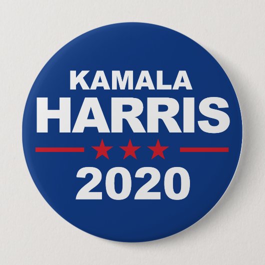 Badge Rond 10 Cm Kamala Harris 2020 - bleu d'autocollant - (Devant)
