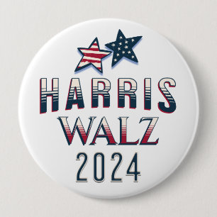Badge Rond 10 Cm Kamala Harris et Tim Walz 2024