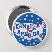 Badge Rond 10 Cm Kamala pour le drapeau patriotique du président de (Devant & derrière)