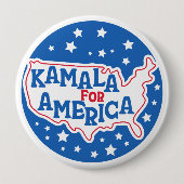 Badge Rond 10 Cm Kamala pour le drapeau patriotique du président de (Devant)