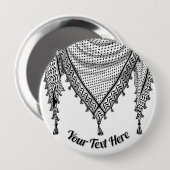 Badge Rond 10 Cm Keffiyeh Écharpe palestinienne tissu traditionnel (Devant & derrière)