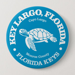 Badge Rond 10 Cm Key Largo (tortue de mer)