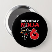 Badge Rond 10 Cm Kids Birthday Ninja (Devant & derrière)