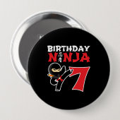 Badge Rond 10 Cm Kids Birthday Ninja (Devant & derrière)