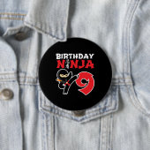Badge Rond 10 Cm Kids Birthday Ninja (En situation)