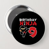 Badge Rond 10 Cm Kids Birthday Ninja (Devant & derrière)