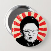 Badge Rond 10 Cm Kim Jong Il (Devant & derrière)