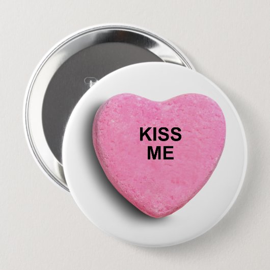 BADGE ROND 10 CM KISS ME (Devant & derrière)
