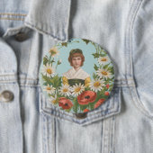 Badge Rond 10 Cm Kitschy Retro German Valentine's Card, 1884 (En situation)