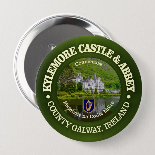 Badge Rond 10 Cm Kylemore Castle & Abbaye (e) (Devant & derrière)
