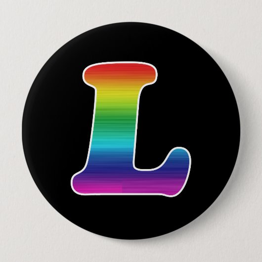 BADGE ROND 10 CM L POUR LA FIERTÉ LESBIENNE (Devant)