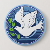 Badge Rond 10 Cm La colombe de la paix (Devant)