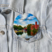 Badge Rond 10 Cm Laconia, New Hampshire, paysage pittoresque (En situation)