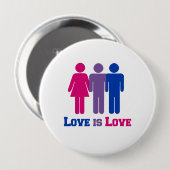 Badge Rond 10 Cm L'amour bisexuel est amour - (Devant & derrière)