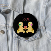 Badge Rond 10 Cm L'amour de points (En situation)