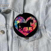 Badge Rond 10 Cm L'amour des chevaux (En situation)