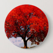 Badge Rond 10 Cm L'amour est dans l'air...Arbre rouge (Devant)