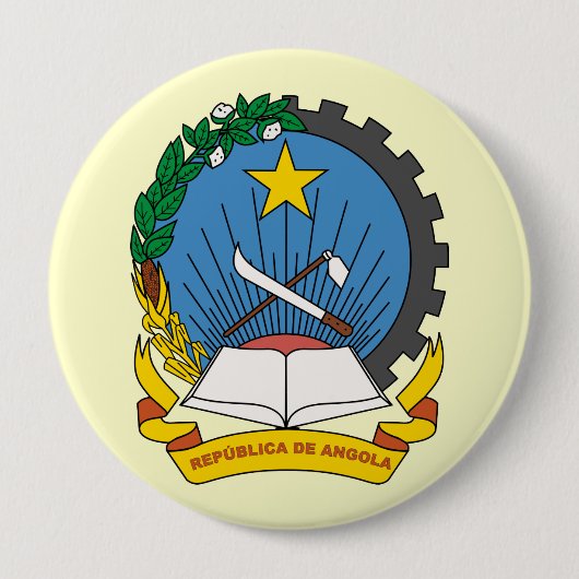 Badge Rond 10 Cm L'Angola, Angola (Devant)