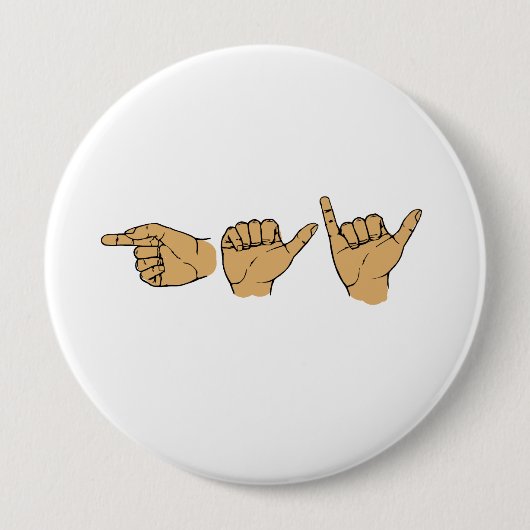Badge Rond 10 Cm Langue des signes gay (Devant)