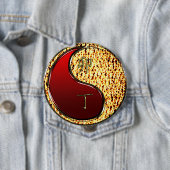 Badge Rond 10 Cm Lapin de Feu (En situation)