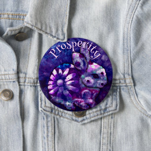Badge Rond 10 Cm Lapin de Pâques Floral Fantaisiste Personnalisé