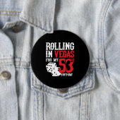 Badge Rond 10 Cm Las Vegas 53rd Birthday (En situation)